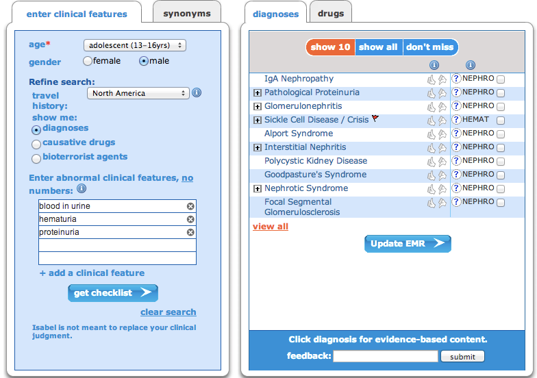 Differential diagnosis for blood in urine,hematuria and proteinuria